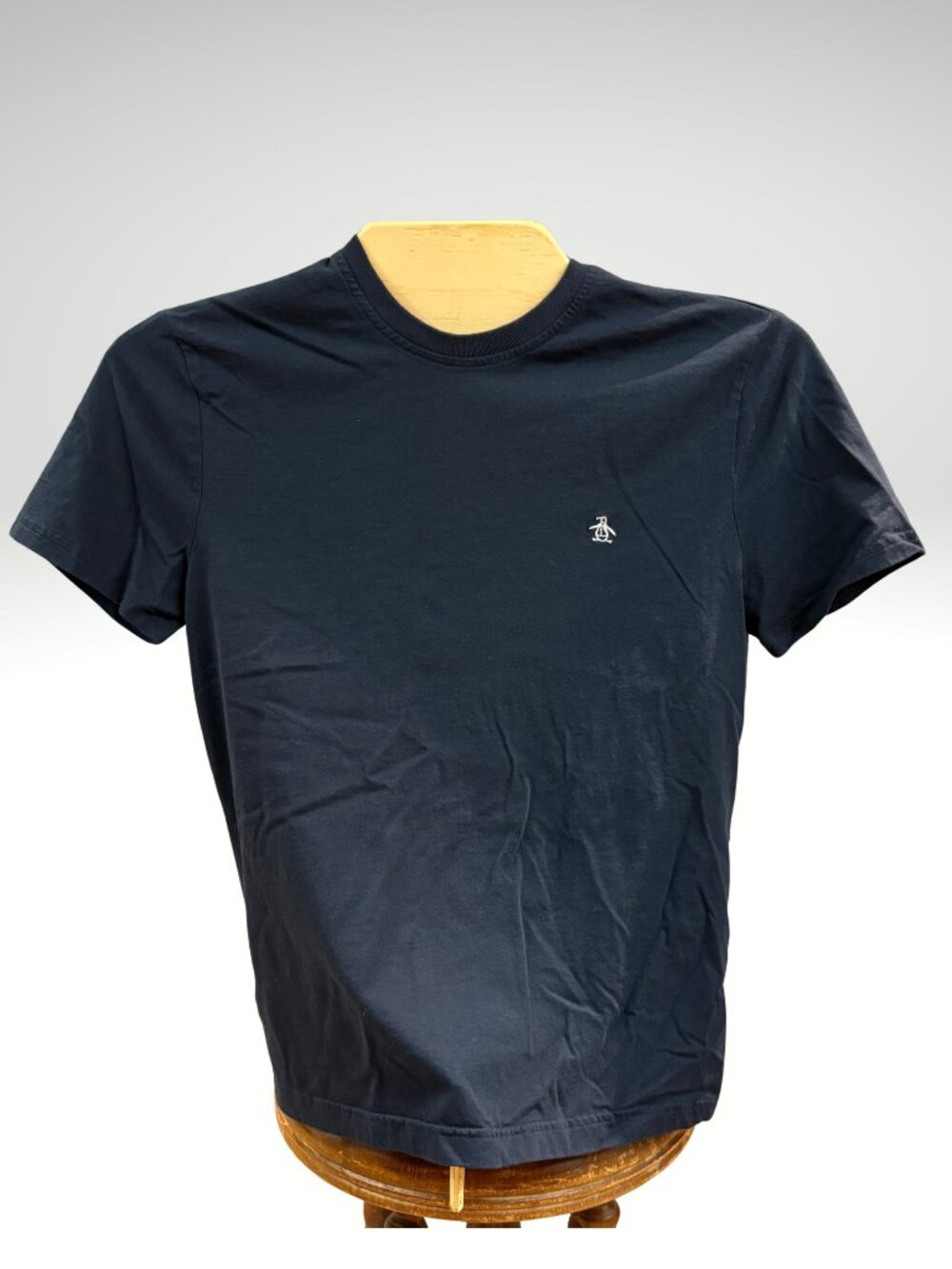 Original Penguin Mens Cotton T-Shirt Navy Logo Crew Neck Medium (SKU: 32M)